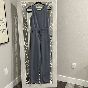 Grayish/blue Sleeveless Jumpsuit
